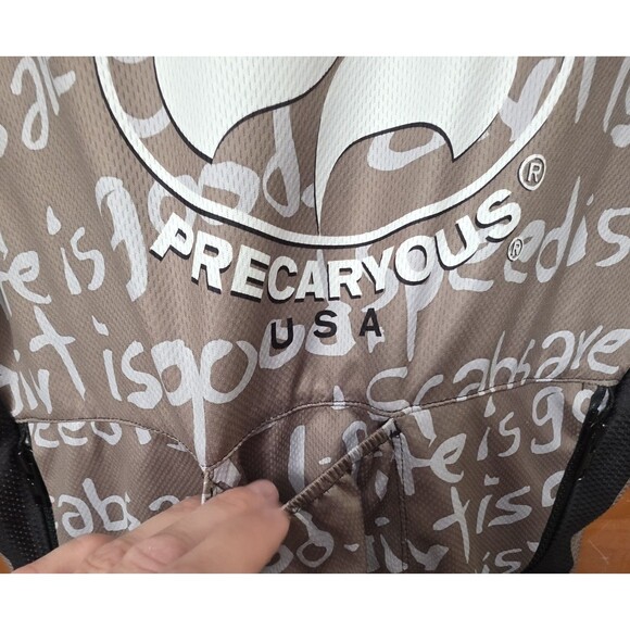 Precaryous Cycling Jersey Mens L Dirt Is Good Brown Black Zip - Picture 5 of 13